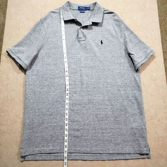 Polo by Ralph Lauren Gray Short Sleeve Polo Men's Shirt. #7 - Picture 4 of 5